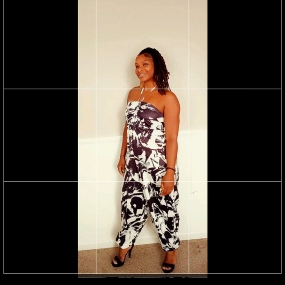 Black and white balloon pants with pockets - Picture 7 of 9